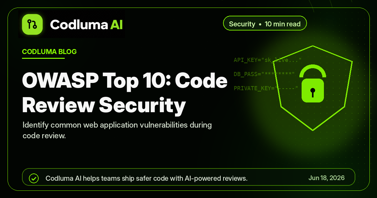 OWASP Top 10: Code Review Security — Codluma blog cover illustration